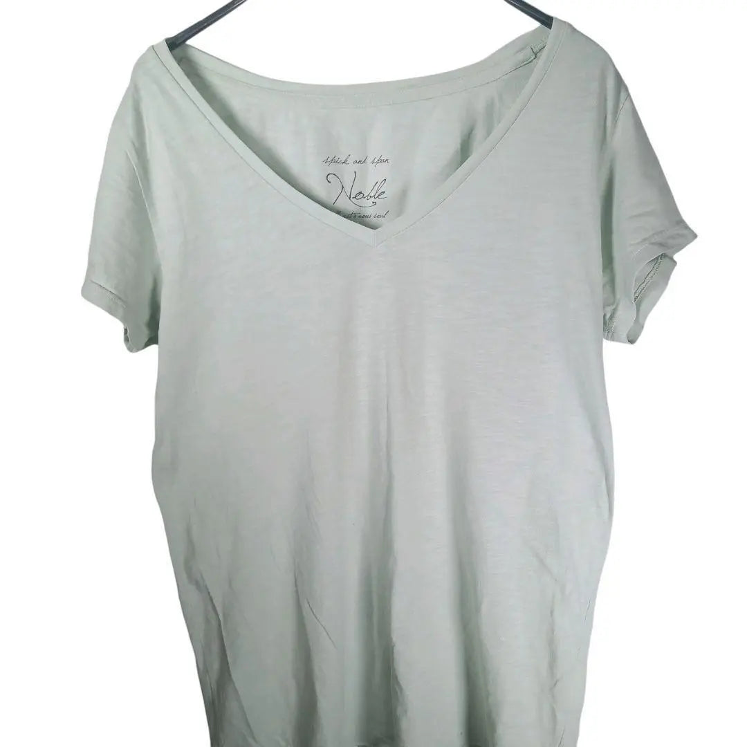 Camiseta de mujer Spic &amp; Span Noble de color verde claro con cuello barco fabricada en Estados Unidos