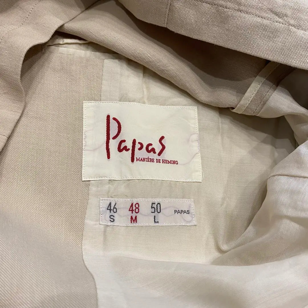 [Buen estado] Chaqueta a medida con dobladillo Papas Manield | 【美品】Papas パパス マニエールドヘミング テーラードジャケット