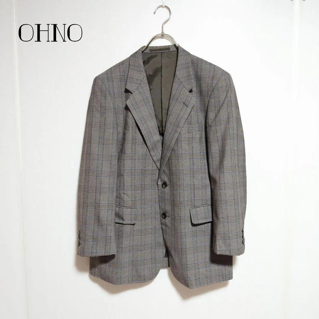 OHNO Jacket Business Jacket 60% Wool Glen Check Men's