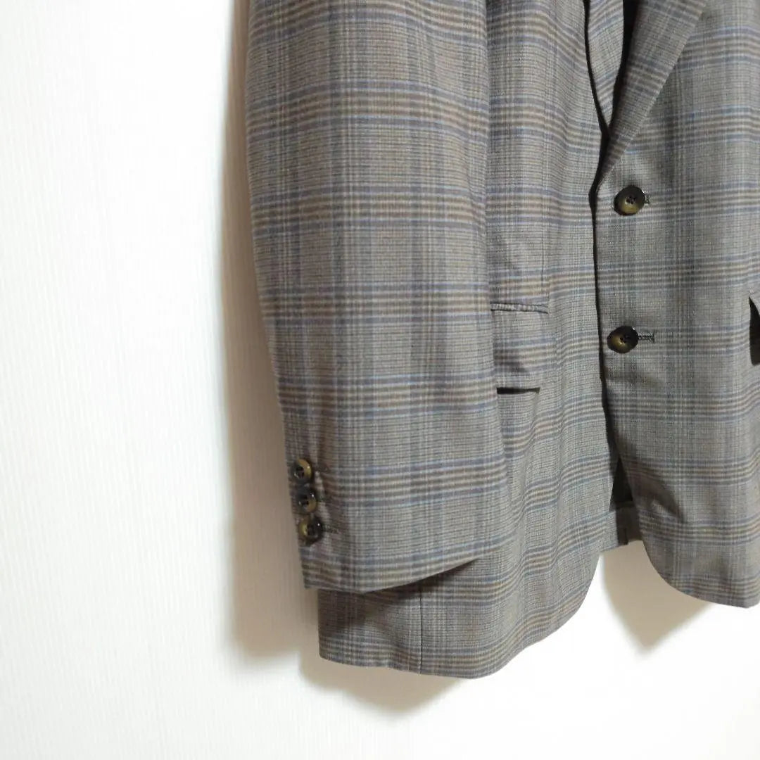 OHNO Jacket Business Jacket 60% Wool Glen Check Men's