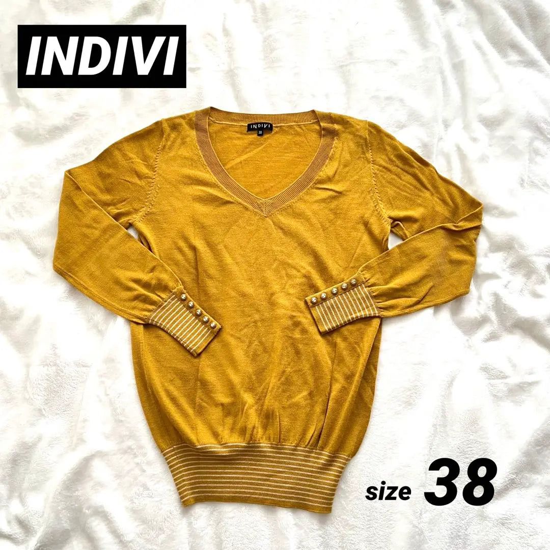 INDIVI V-neck knit sweater, thin