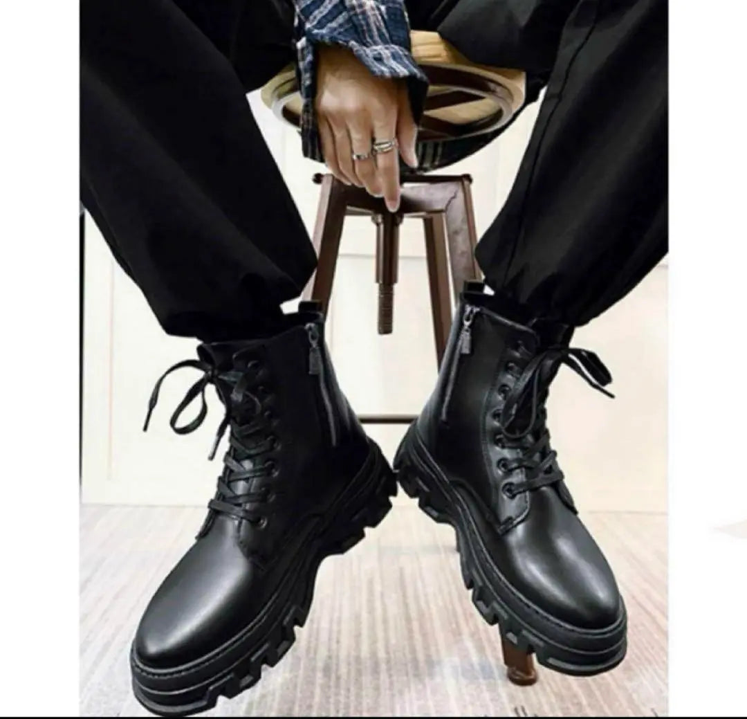 ! ! Popularity! ! 26.0cm Secret boots thick bottom boots side zip men's