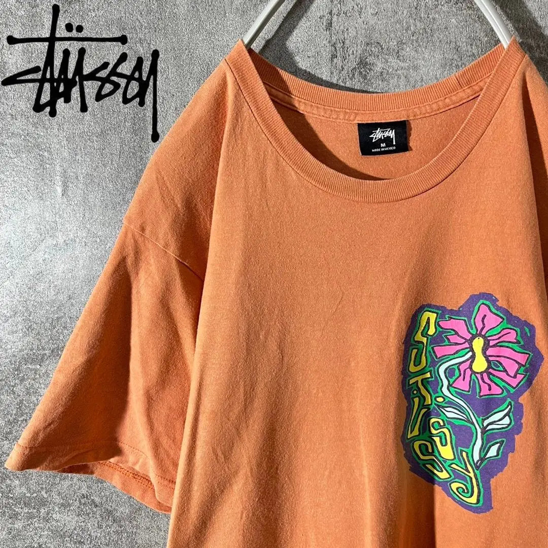 [Muy popular] Camiseta Stussy con estampado grande ◎ Presencia de flores ◎