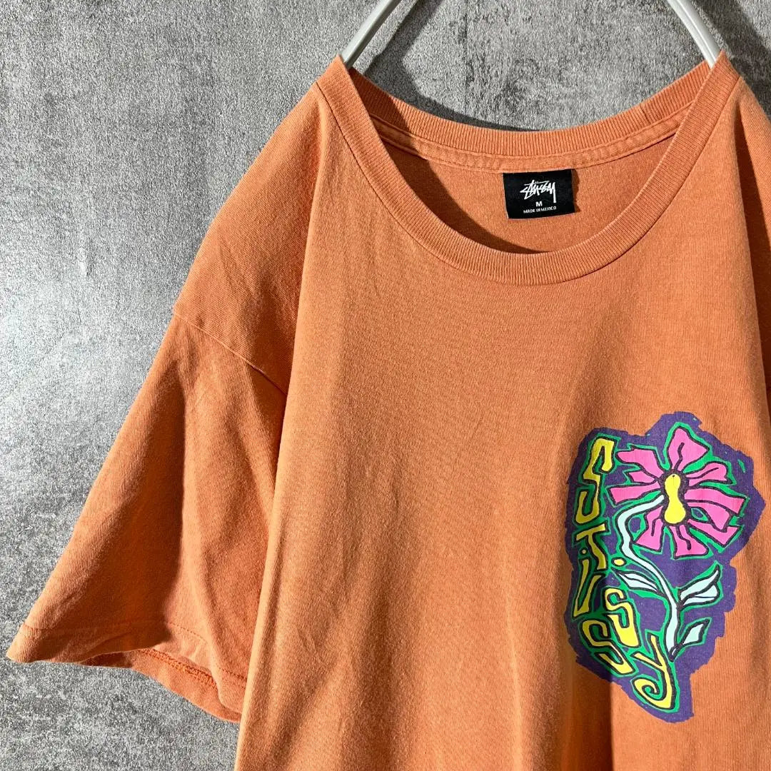 [Muy popular] Camiseta Stussy con estampado grande ◎ Presencia de flores ◎