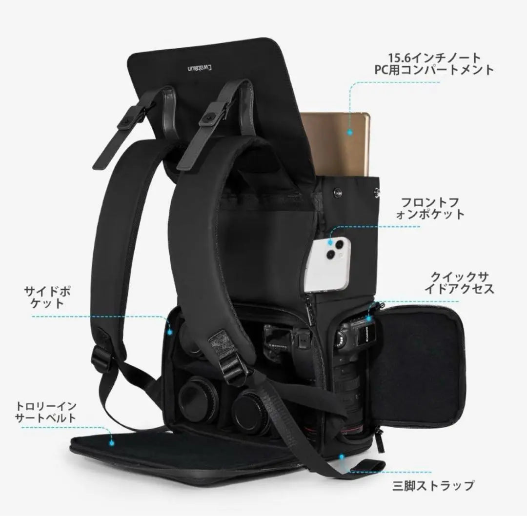 Camera bag★Camera backpack SLR compatible with 15.6 inch laptop