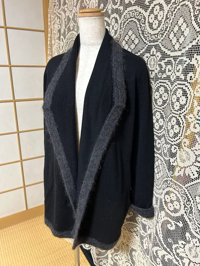 Itariya Long Cardigan Long Sleeve No. 9 Black | 伊太利屋　ロングカーディガン 長袖　9号　黒