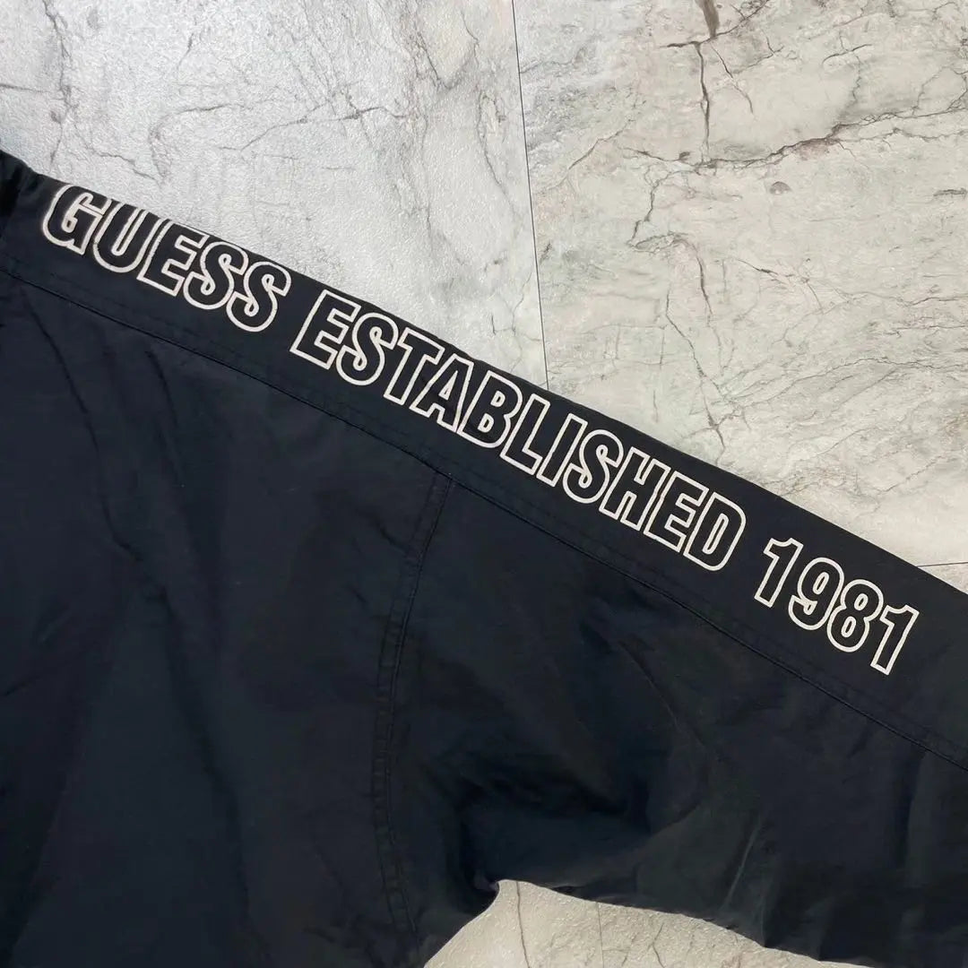 Rare Guess Nylon Jacket Long Length Black Men's XS