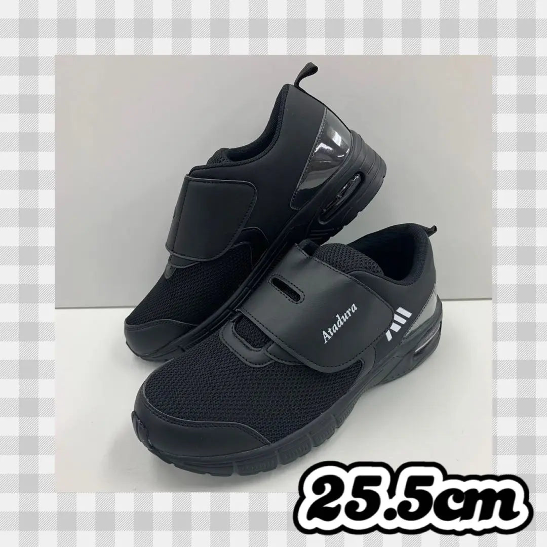 [New] 25.5cm￤Men's￤Air sole￤Magic tape sneakers￤Black