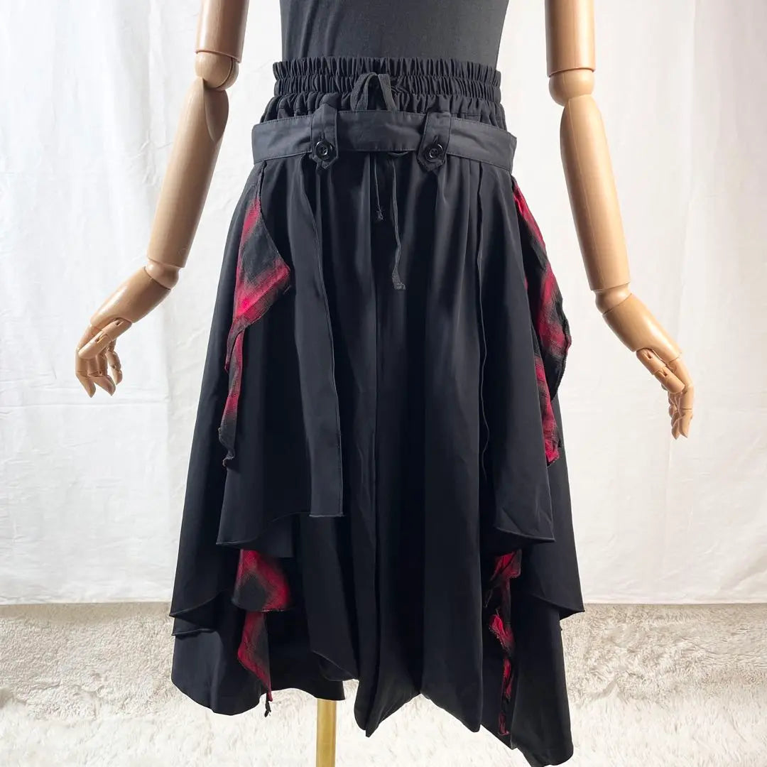 [Extremely beautiful item] Seava Rise Frill Wrap Skirt Pants Check