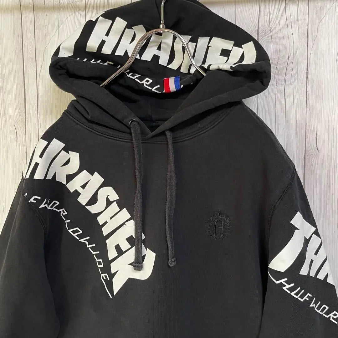 HUF Sweat Hoodie Hoodie Thrasher Men's L Black Sweatshirt