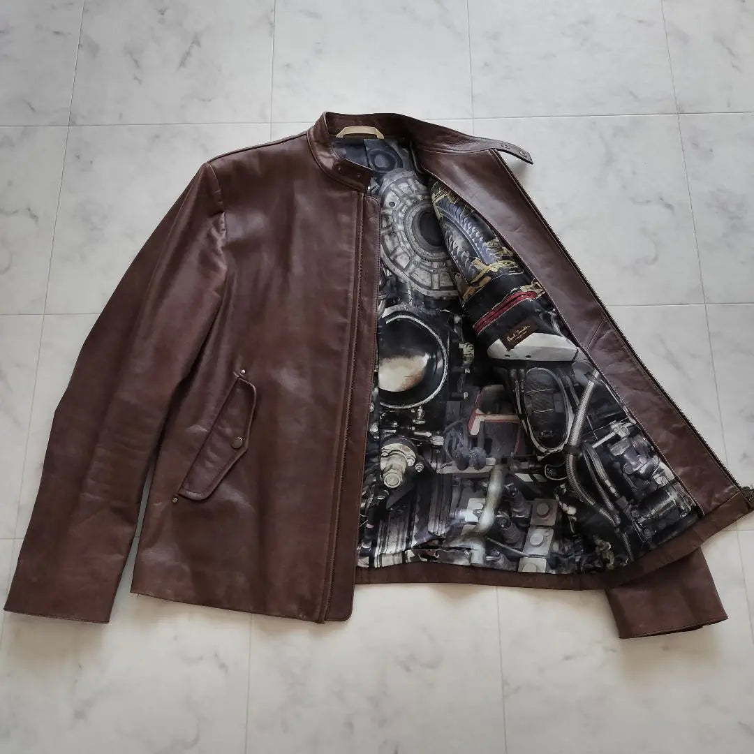 Top-class Paul Smith Collection Single Rider Jacket Brown XL