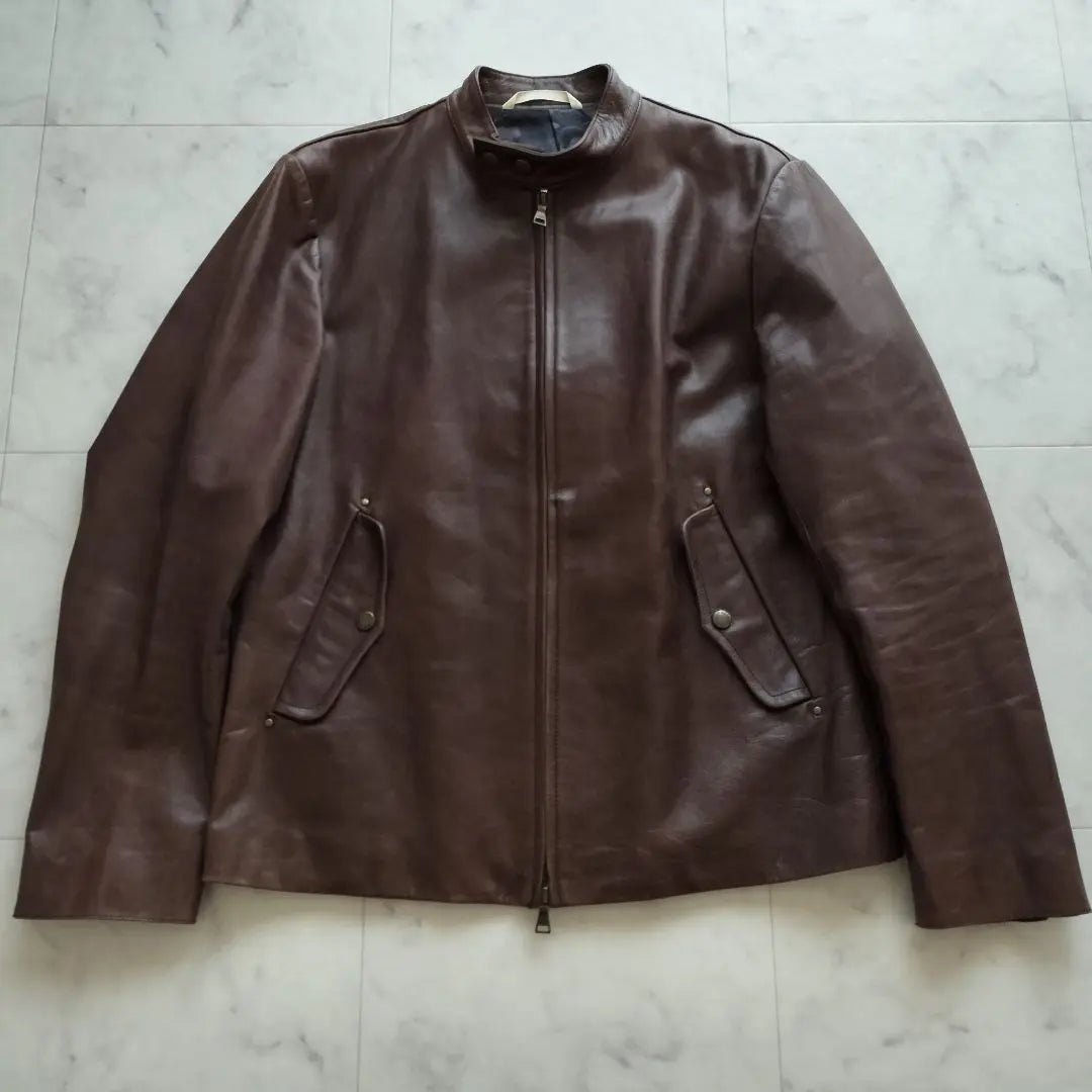 Top-class Paul Smith Collection Single Rider Jacket Brown XL