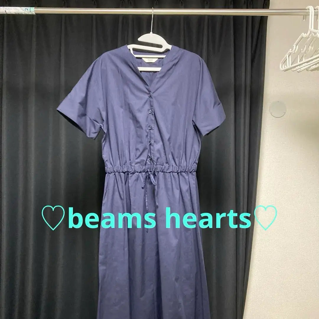 SALE!! ️New and unused❤︎BEAMS HEART❤︎Navy short sleeve dress M size