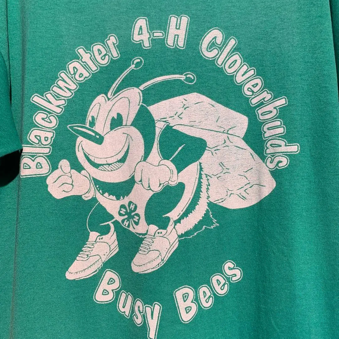 Camiseta de punto sencillo Honeybee de Hanes 50/50 de los años 90, fabricada en EE. UU.