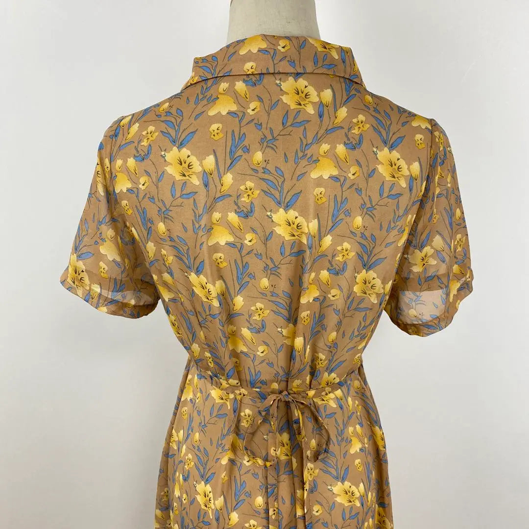 Beautiful condition mystic long shirt dress, all-over pattern, floral pattern, sheer