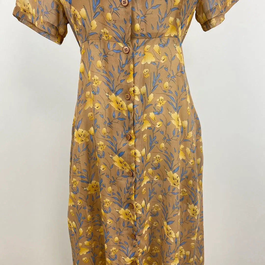 Beautiful condition mystic long shirt dress, all-over pattern, floral pattern, sheer