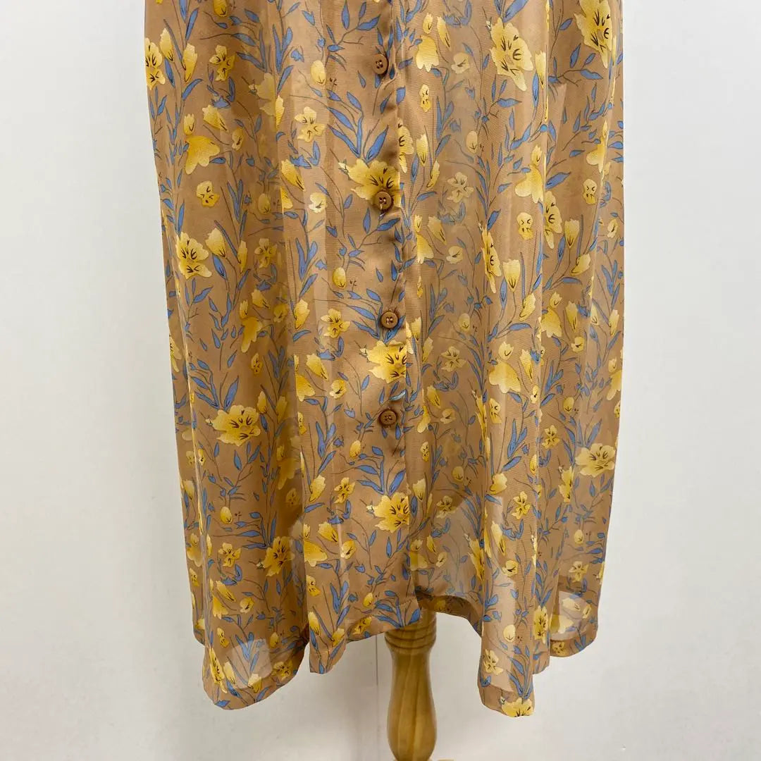 Beautiful condition mystic long shirt dress, all-over pattern, floral pattern, sheer