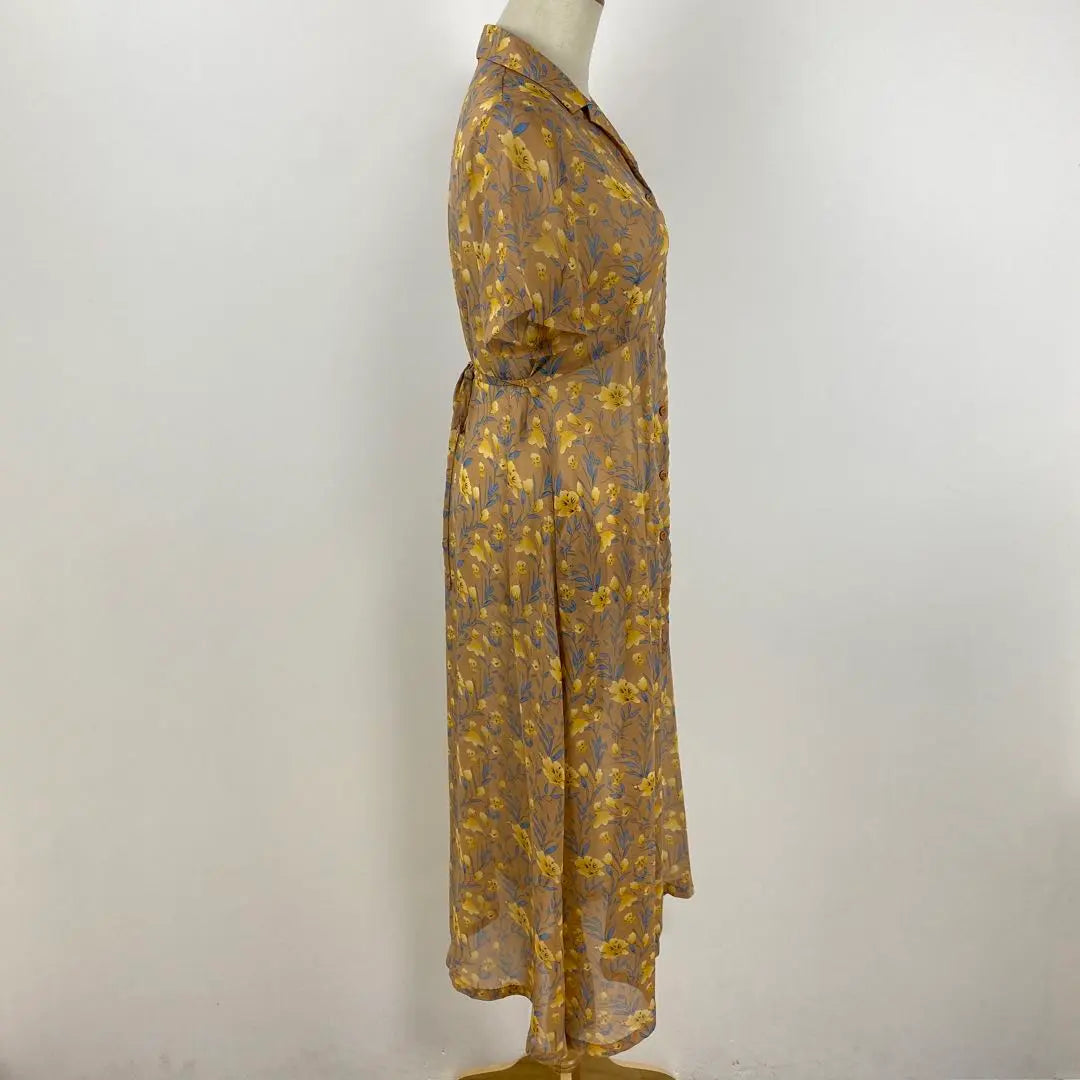 Beautiful condition mystic long shirt dress, all-over pattern, floral pattern, sheer