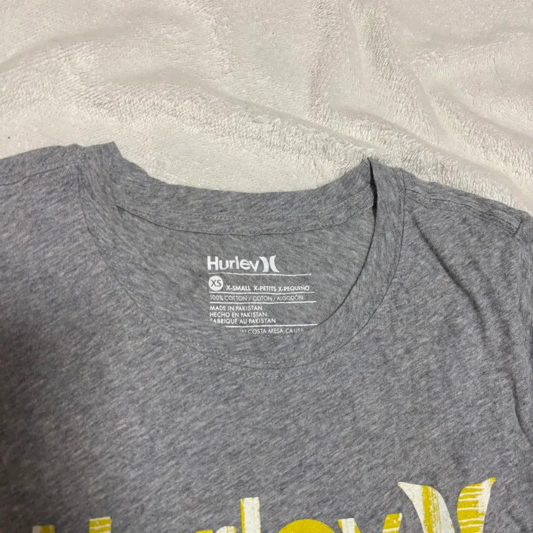 Unused ♡ tagged Hurley Grey T-shirt XS Yellow White