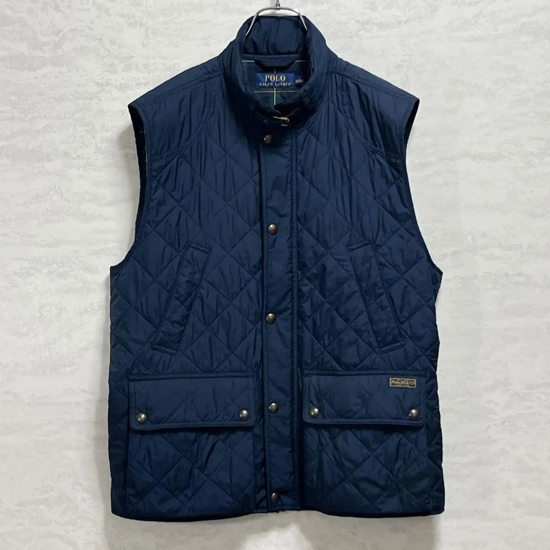 Polo Ralph Lauren quilted vest/padded/navy/black watch | 美品『ポロラルフローレン』キルティングベスト/中綿/ネイビー/ブラックウォッチ