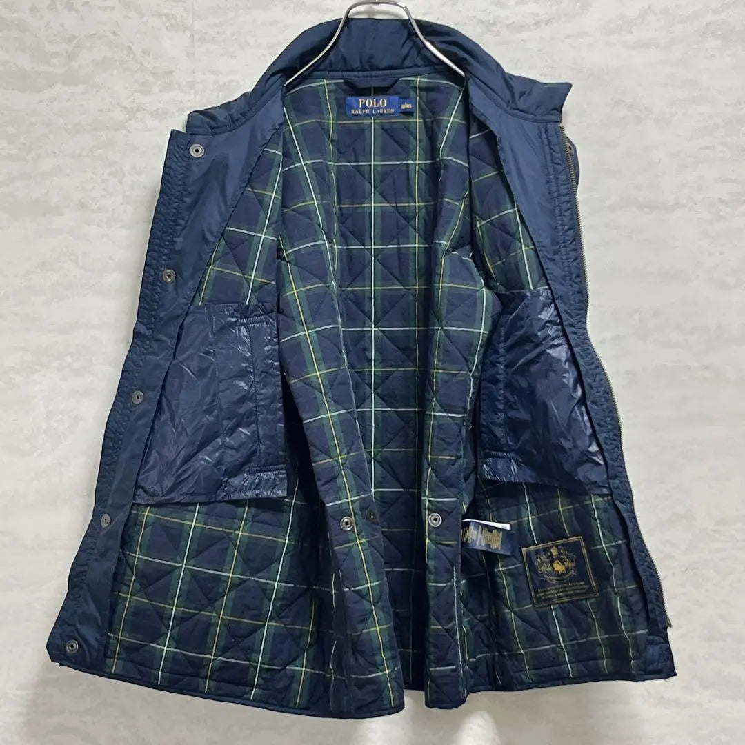 Polo Ralph Lauren quilted vest/padded/navy/black watch | 美品『ポロラルフローレン』キルティングベスト/中綿/ネイビー/ブラックウォッチ