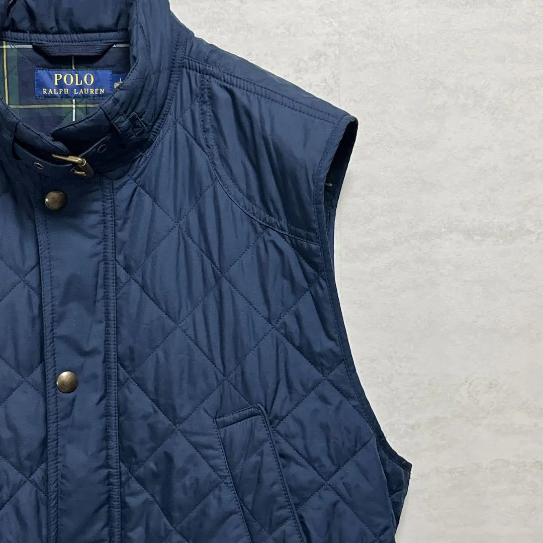 Polo Ralph Lauren quilted vest/padded/navy/black watch | 美品『ポロラルフローレン』キルティングベスト/中綿/ネイビー/ブラックウォッチ