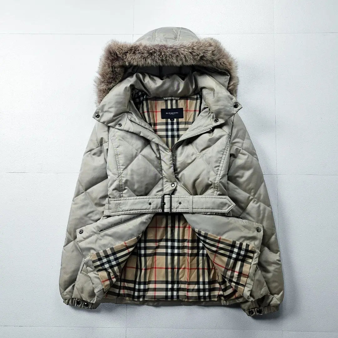 [Like new] Burberry London Greige Down Fox Quilted