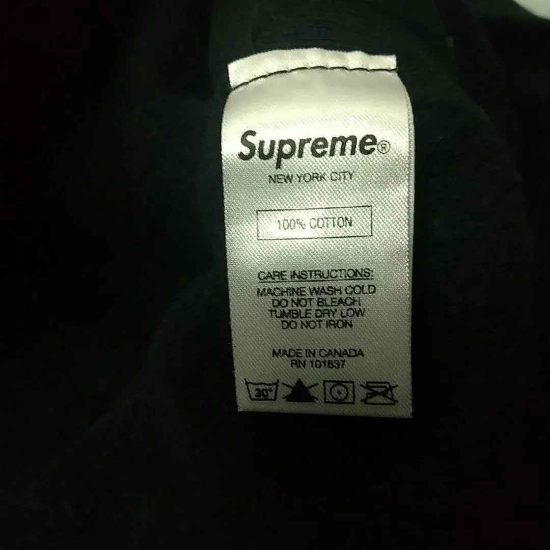 Popular design☆Supreme embroidery pile circle logo hoodie black