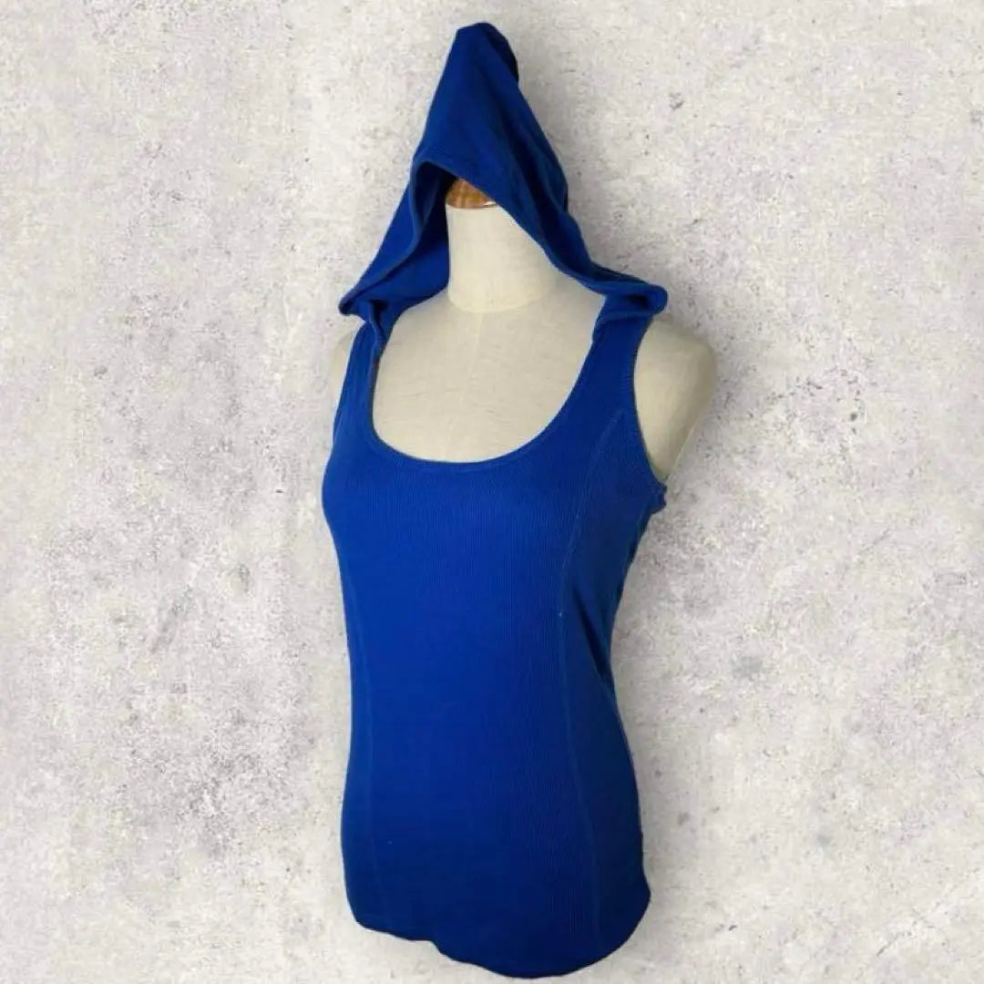 Shake Shake Hoodie Tank Top (F) Blue Sleeveless Hood Blue