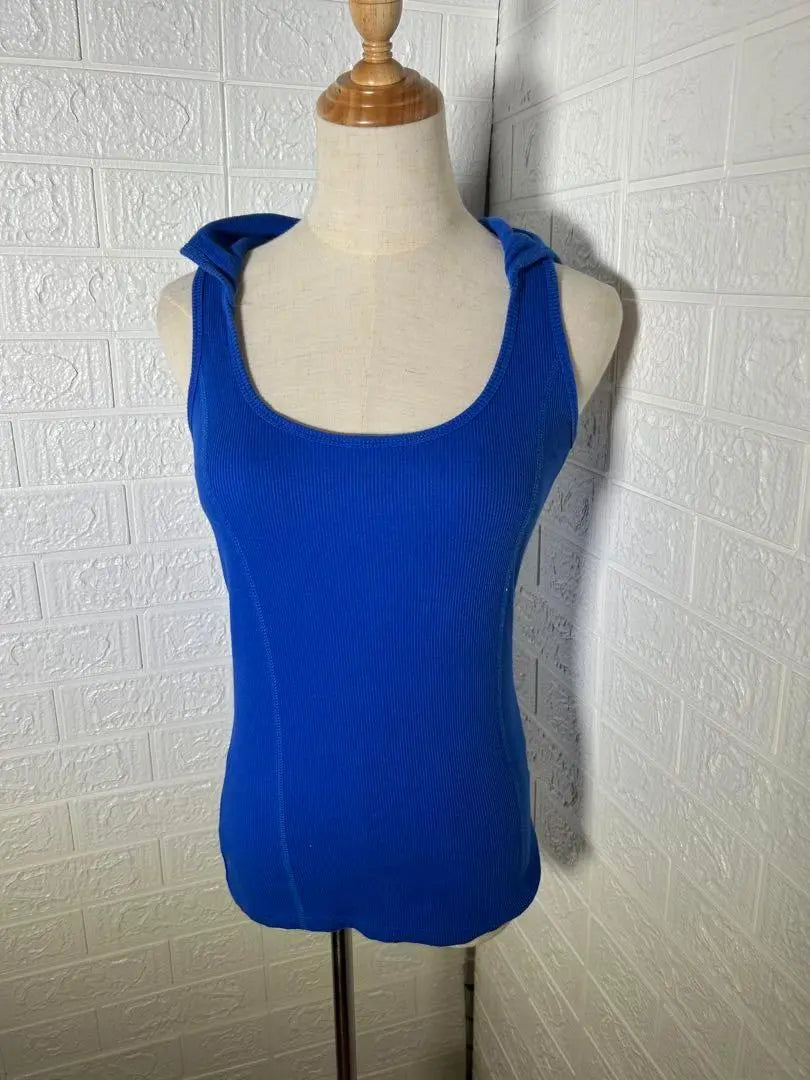 Shake Shake Hoodie Tank Top (F) Blue Sleeveless Hood Blue