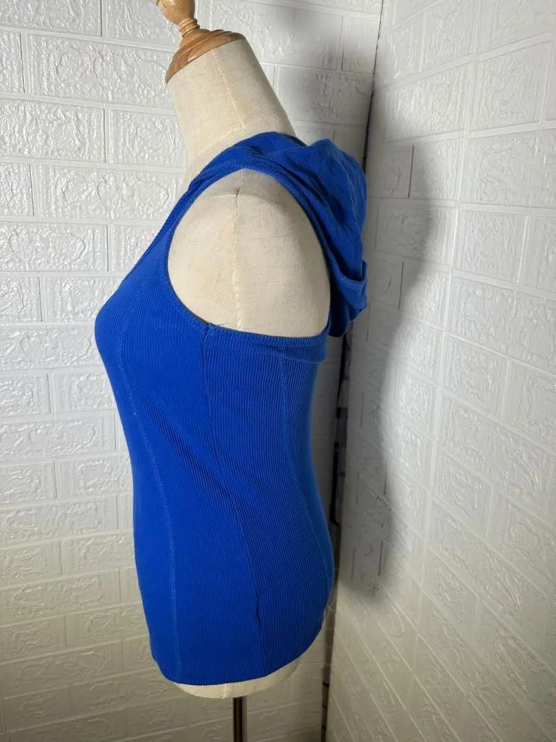 Shake Shake Hoodie Tank Top (F) Blue Sleeveless Hood Blue