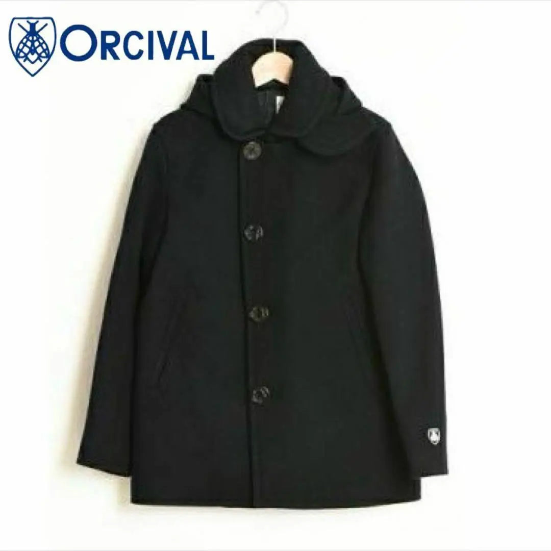 Chaqueta abrigo Orcival con capucha Melton Single Peacort P | Orcival フード付き メルトン シングル ピーコート Pコート ジャケット