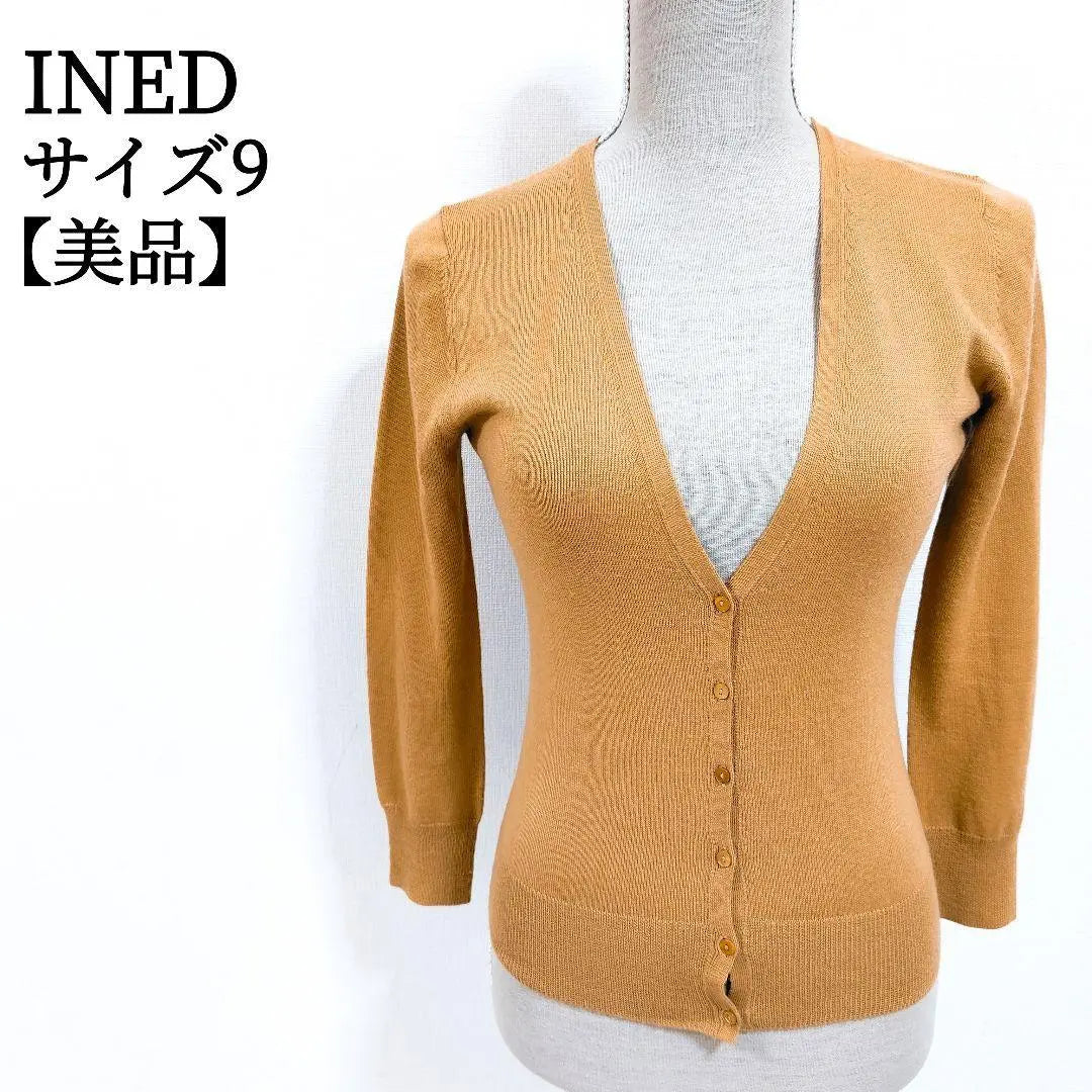 [Good condition✨] Inedo long sleeve thin V-neck cardigan brown 9 adjustable wear