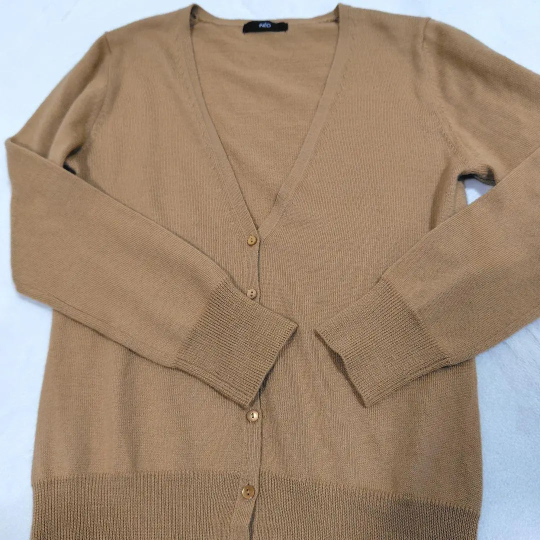 [Good condition✨] Inedo long sleeve thin V-neck cardigan brown 9 adjustable wear