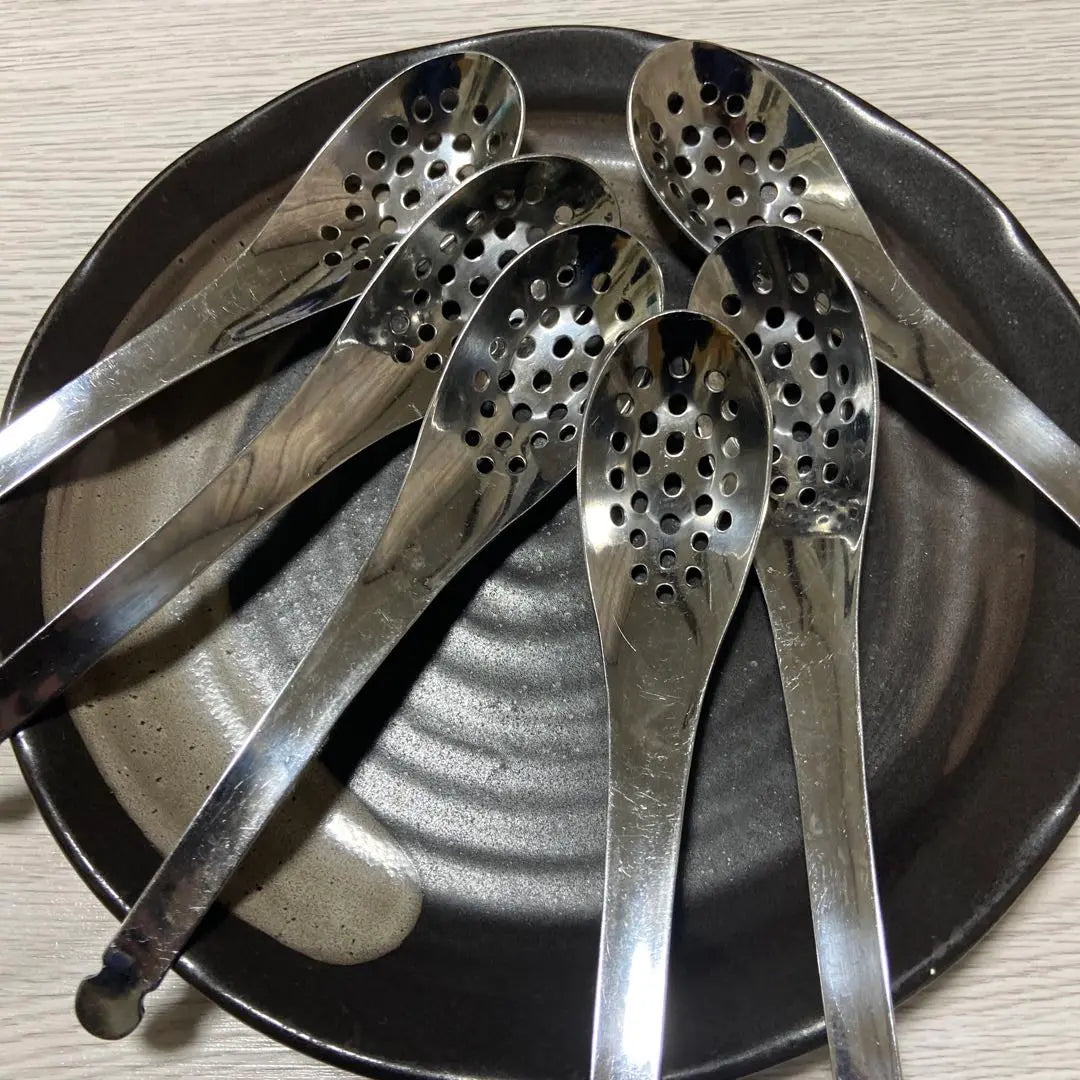 Stainless steel perforated spoon set of 6