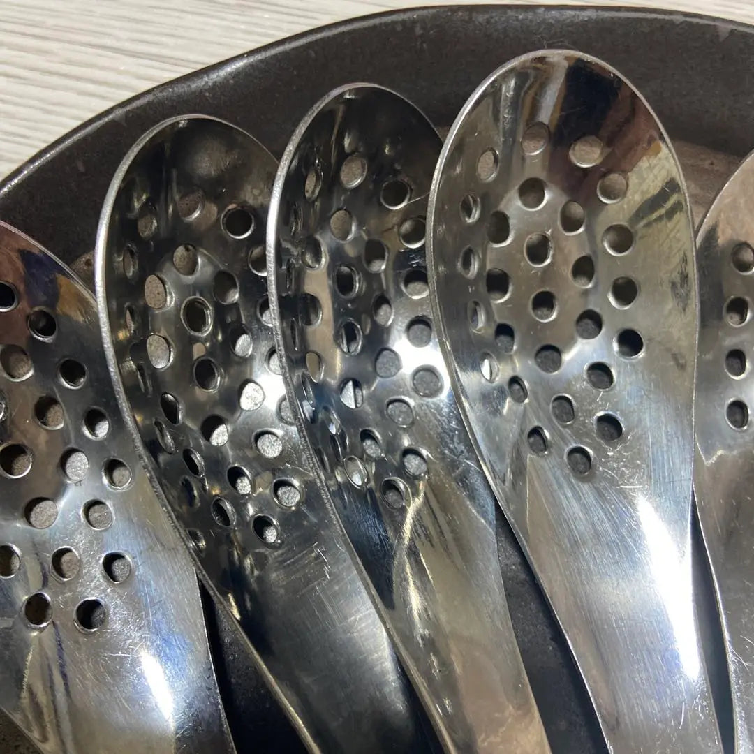 Stainless steel perforated spoon set of 6