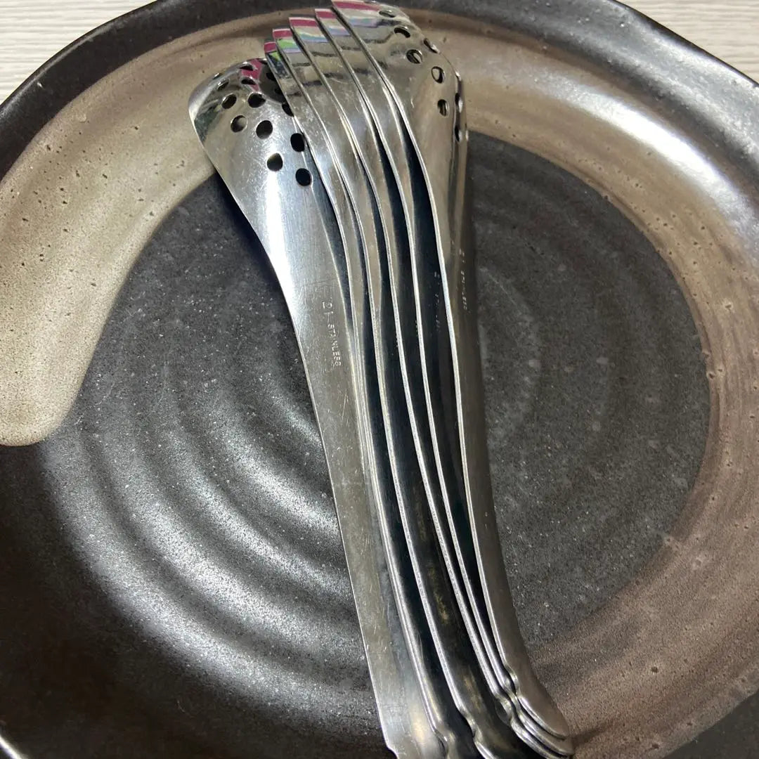 Stainless steel perforated spoon set of 6