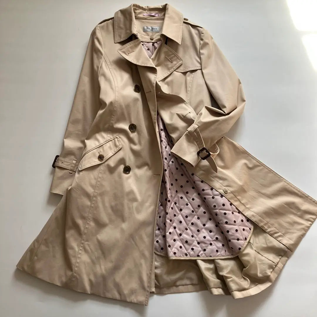 [Beautiful goods] LES MUES Trench coat Liner Belt job hunting beige | 【美品】LES MUES トレンチコート　ライナー付き　ベルト就活　ベージュ