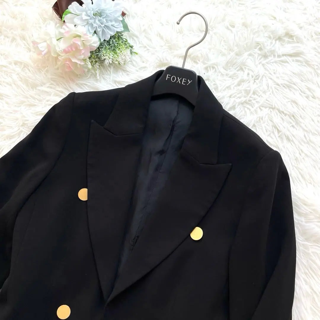 Beautiful silhouette ✨Martinique blazer jacket dark blue gold button double spring