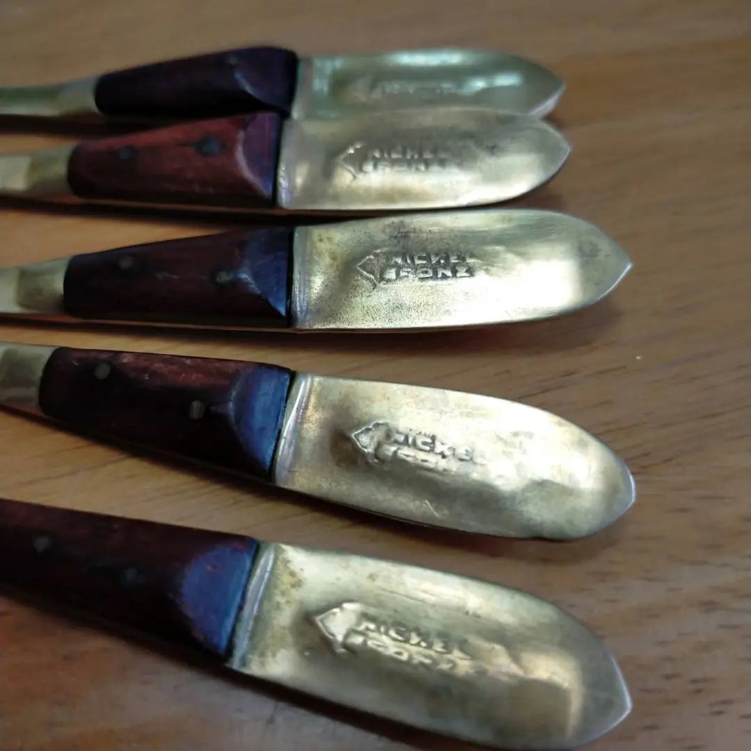 1982 (about 40 years ago) SIAM Brass Antique Spoon Set of 5