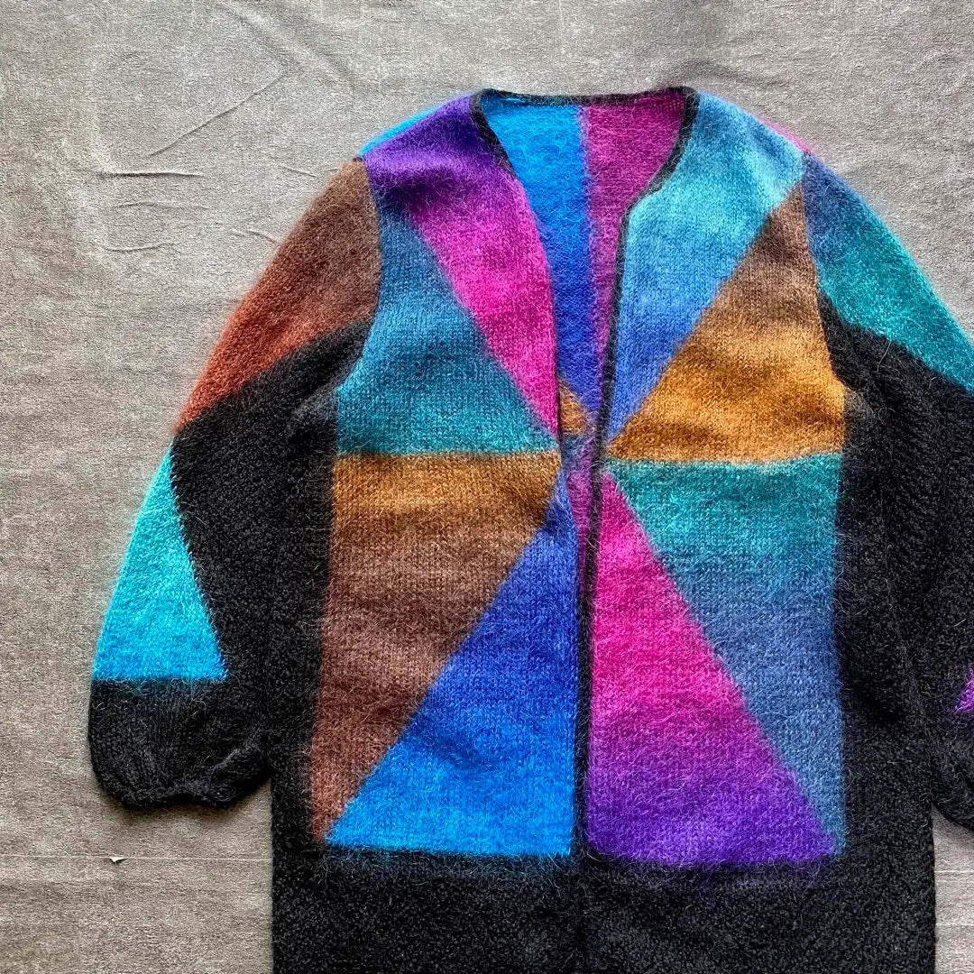 [Special] Vintage Mohair Knit Cardigan Rainbow