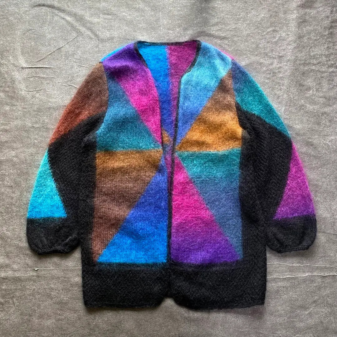 [Special] Vintage Mohair Knit Cardigan Rainbow