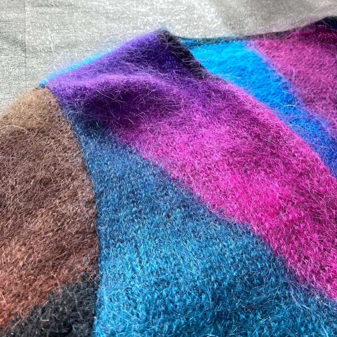 [Special] Vintage Mohair Knit Cardigan Rainbow