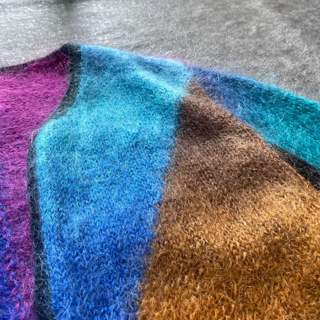 [Special] Vintage Mohair Knit Cardigan Rainbow