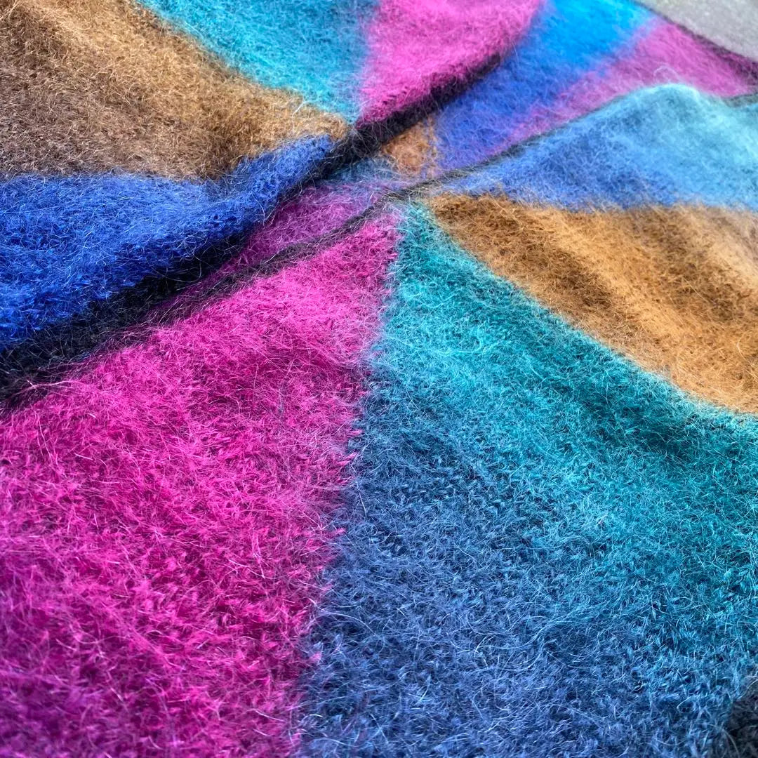 [Special] Vintage Mohair Knit Cardigan Rainbow