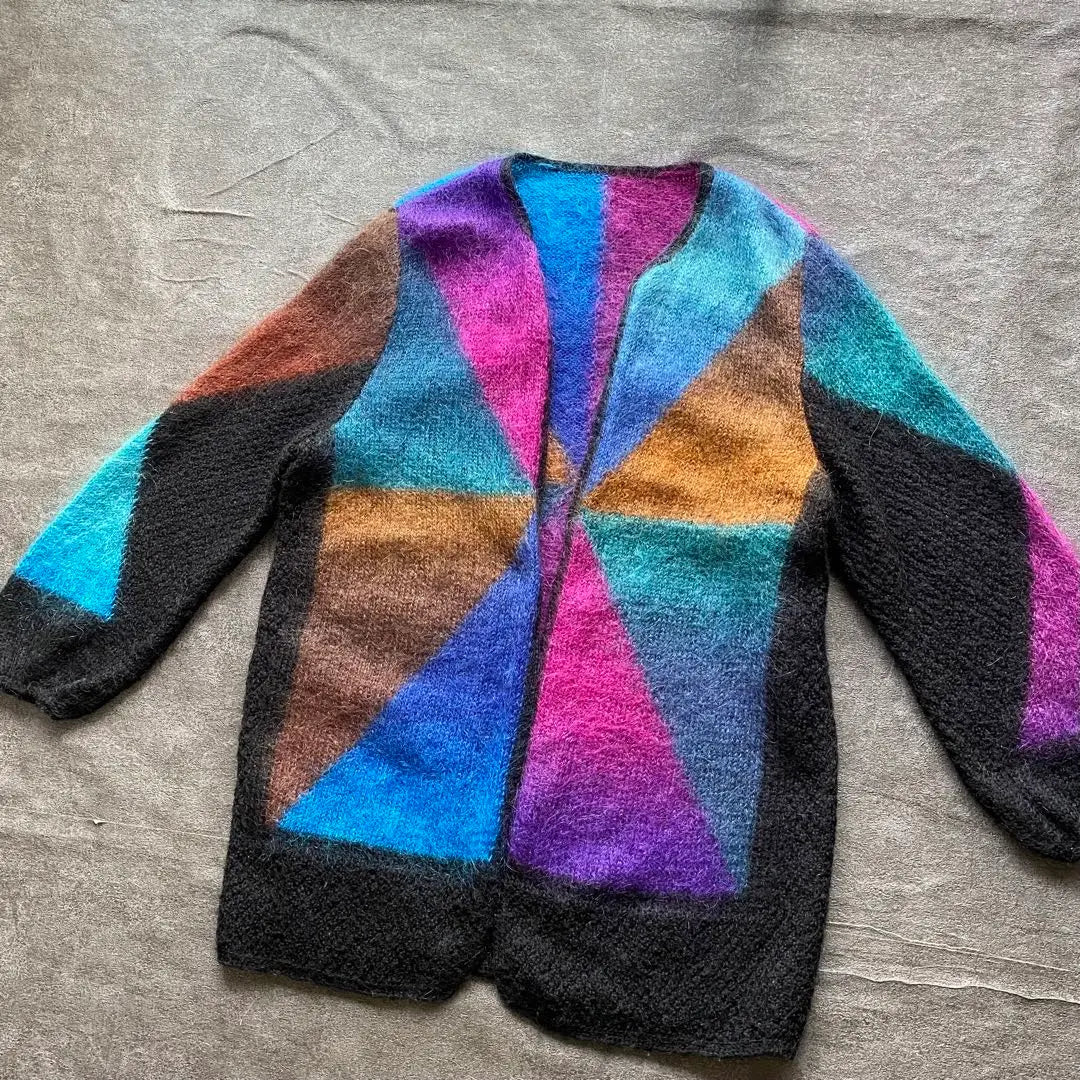 [Special] Vintage Mohair Knit Cardigan Rainbow