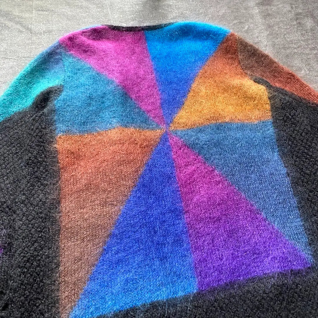 [Special] Vintage Mohair Knit Cardigan Rainbow