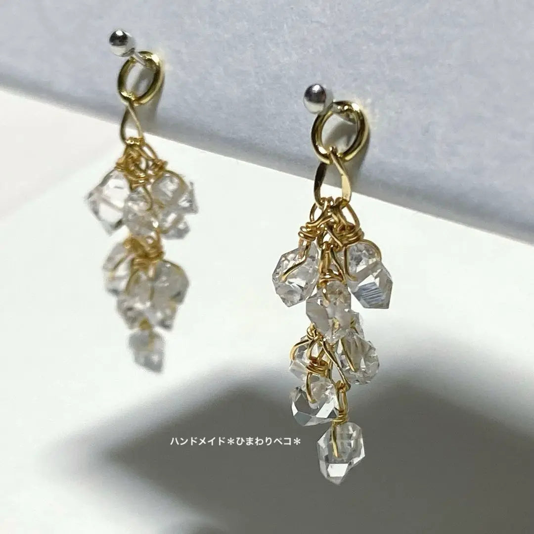 Herkimer Diamond Quartz Charm ② 14kgf Only available