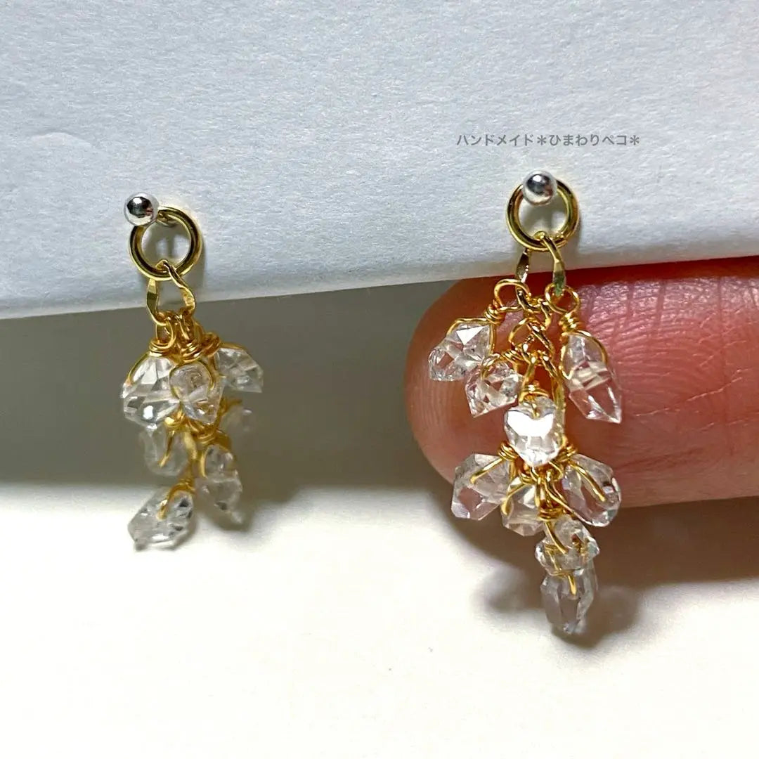 Herkimer Diamond Quartz Charm ② 14kgf Only available