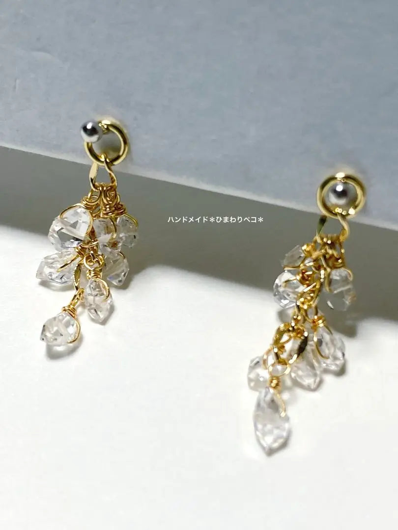 Herkimer Diamond Quartz Charm ② 14kgf Only available